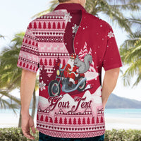 Georgia Christmas Hawaiian Shirt Santa Claus Riding Motorcycle With Gray Squirrel - Wonder Print Shop