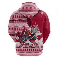 Georgia Christmas Hoodie Santa Claus Riding Motorcycle With Gray Squirrel - Wonder Print Shop