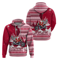 Georgia Christmas Hoodie Santa Claus Riding Motorcycle With Gray Squirrel - Wonder Print Shop