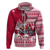 Georgia Christmas Hoodie Santa Claus Riding Motorcycle With Gray Squirrel - Wonder Print Shop