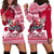 Georgia Christmas Hoodie Dress Santa Claus Riding Motorcycle With Gray Squirrel - Wonder Print Shop