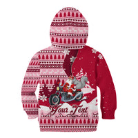 Georgia Christmas Kid Hoodie Santa Claus Riding Motorcycle With Gray Squirrel - Wonder Print Shop