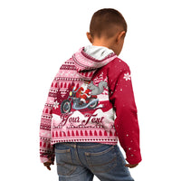 Georgia Christmas Kid Hoodie Santa Claus Riding Motorcycle With Gray Squirrel - Wonder Print Shop