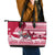 Georgia Christmas Leather Tote Bag Santa Claus Riding Motorcycle With Gray Squirrel - Wonder Print Shop