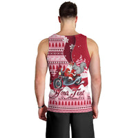Georgia Christmas Men Tank Top Santa Claus Riding Motorcycle With Gray Squirrel - Wonder Print Shop