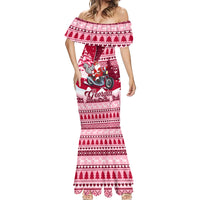 Georgia Christmas Mermaid Dress Santa Claus Riding Motorcycle With Gray Squirrel - Wonder Print Shop