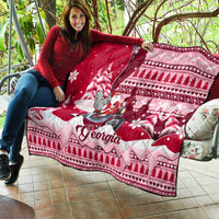 Georgia Christmas Quilt Santa Claus Riding Motorcycle With Gray Squirrel - Wonder Print Shop