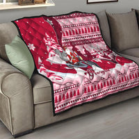 Georgia Christmas Quilt Santa Claus Riding Motorcycle With Gray Squirrel - Wonder Print Shop