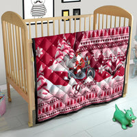 Georgia Christmas Quilt Santa Claus Riding Motorcycle With Gray Squirrel - Wonder Print Shop