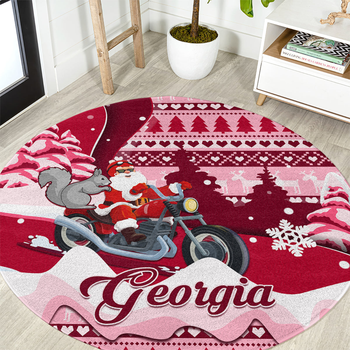 georgia-christmas-round-carpet-santa-claus-riding-motorcycle-with-gray-squirrel