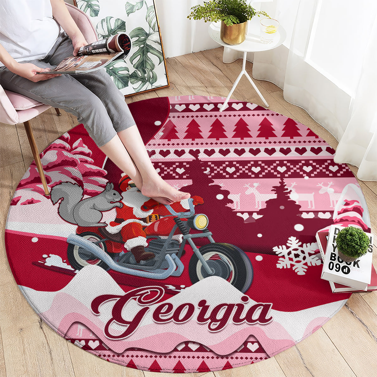 georgia-christmas-round-carpet-santa-claus-riding-motorcycle-with-gray-squirrel