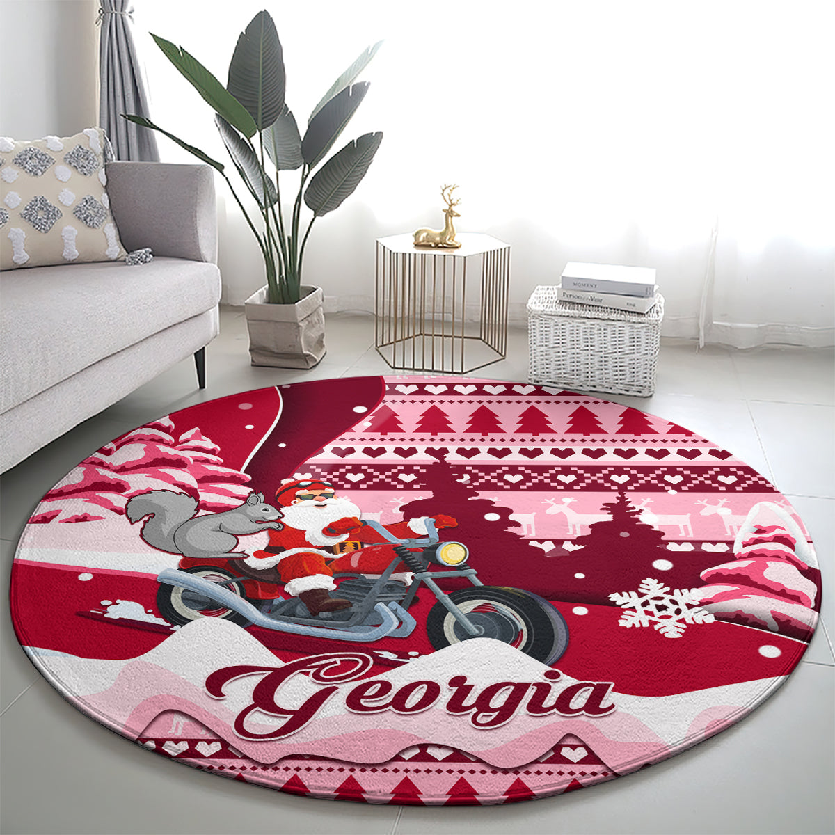 georgia-christmas-round-carpet-santa-claus-riding-motorcycle-with-gray-squirrel