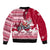 Georgia Christmas Sleeve Zip Bomber Jacket Santa Claus Riding Motorcycle With Gray Squirrel - Wonder Print Shop