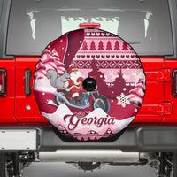 Georgia Christmas Spare Tire Cover Santa Claus Riding Motorcycle With Gray Squirrel - Wonder Print Shop