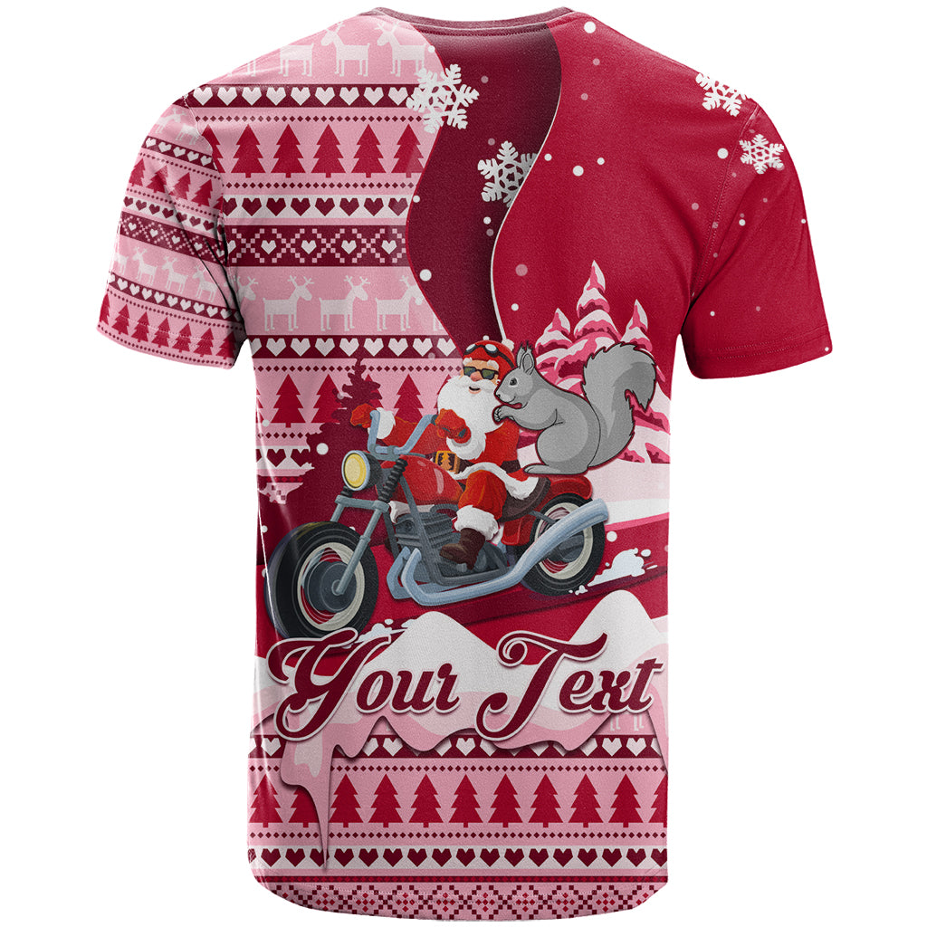 Georgia Christmas T Shirt Santa Claus Riding Motorcycle With Gray Squirrel - Wonder Print Shop