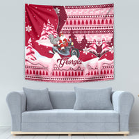 Georgia Christmas Tapestry Santa Claus Riding Motorcycle With Gray Squirrel - Wonder Print Shop