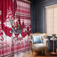 Georgia Christmas Window Curtain Santa Claus Riding Motorcycle With Gray Squirrel - Wonder Print Shop