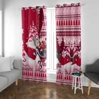 Georgia Christmas Window Curtain Santa Claus Riding Motorcycle With Gray Squirrel - Wonder Print Shop