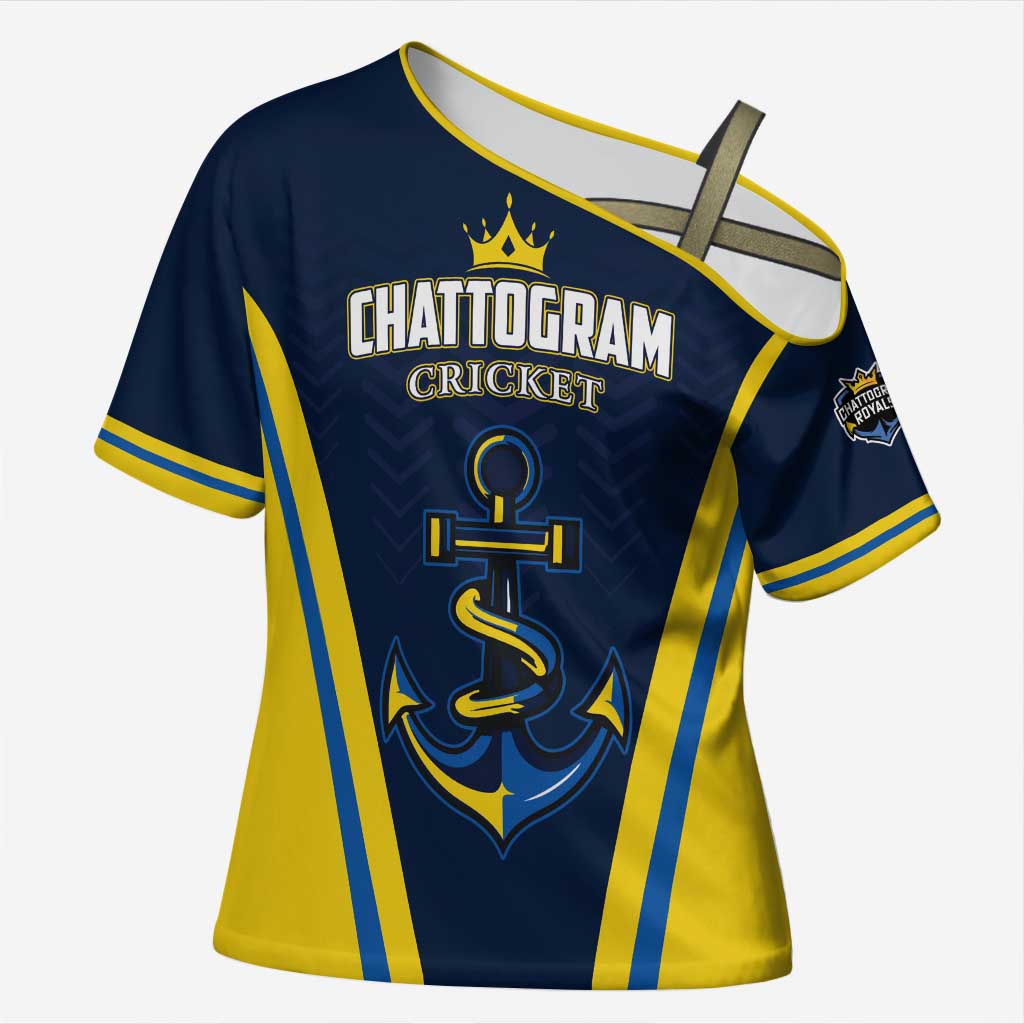 Custom Chattogram Cricket Royals Cross Shoulder Shirt Passion Power Purpose - Wonder Print Shop