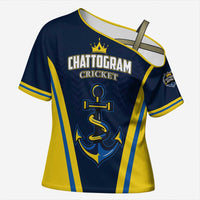Custom Chattogram Cricket Royals Cross Shoulder Shirt Passion Power Purpose - Wonder Print Shop