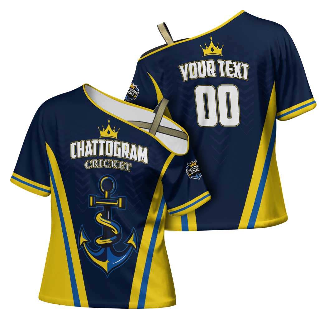 Custom Chattogram Cricket Royals Cross Shoulder Shirt Passion Power Purpose - Wonder Print Shop