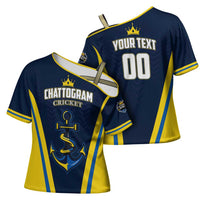 Custom Chattogram Cricket Royals Cross Shoulder Shirt Passion Power Purpose - Wonder Print Shop