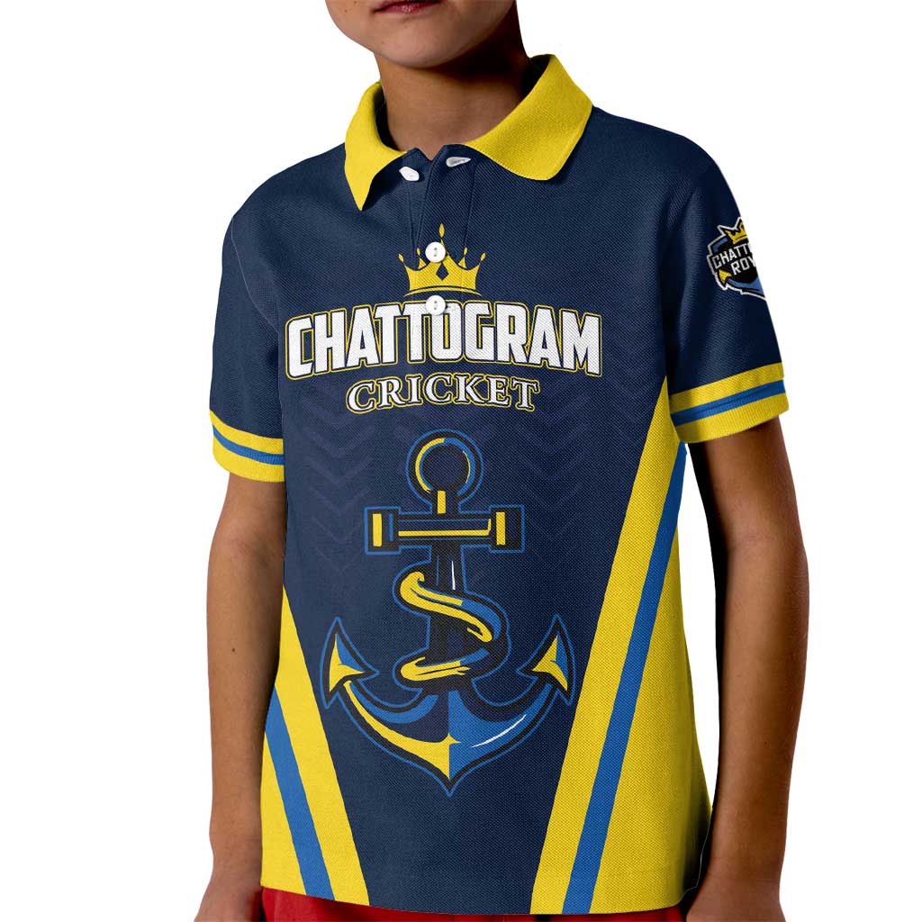Custom Chattogram Cricket Royals Kid Polo Shirt Passion Power Purpose - Wonder Print Shop