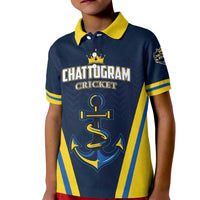 Custom Chattogram Cricket Royals Kid Polo Shirt Passion Power Purpose - Wonder Print Shop