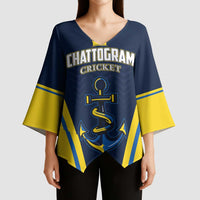 Custom Chattogram Cricket Royals Kimono Sleeve Blouse Passion Power Purpose - Wonder Print Shop