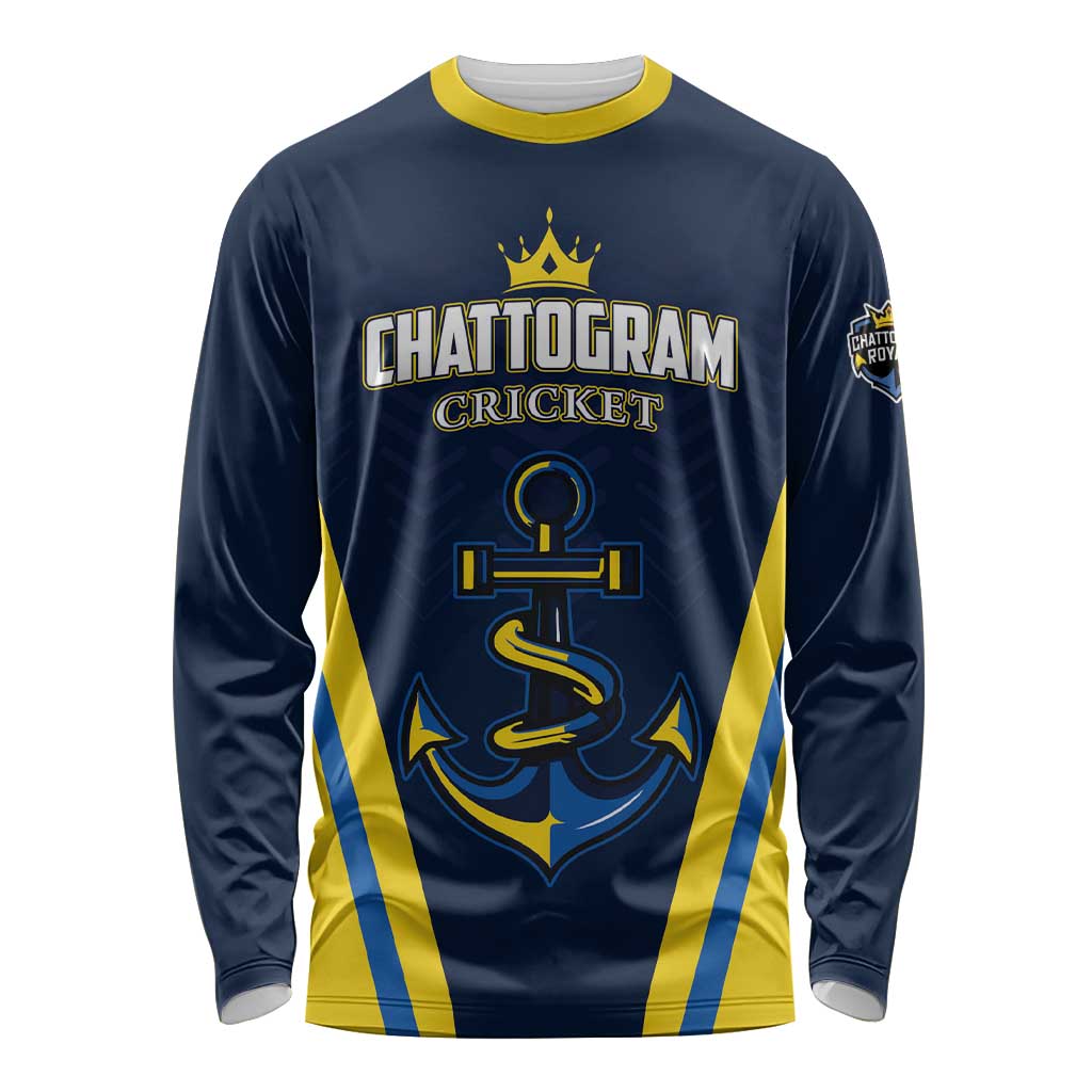 Custom Chattogram Cricket Royals Long Sleeve Shirt Passion Power Purpose - Wonder Print Shop