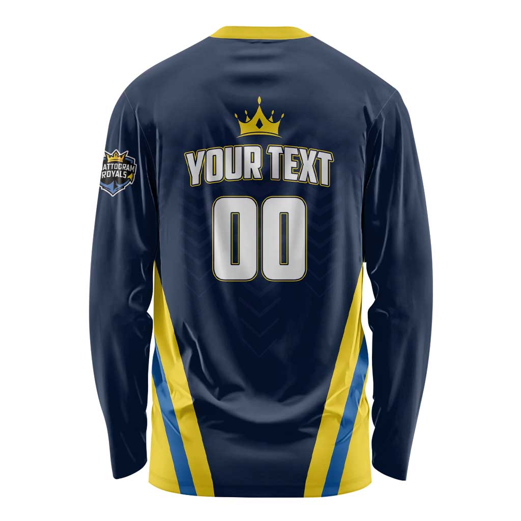 Custom Chattogram Cricket Royals Long Sleeve Shirt Passion Power Purpose - Wonder Print Shop