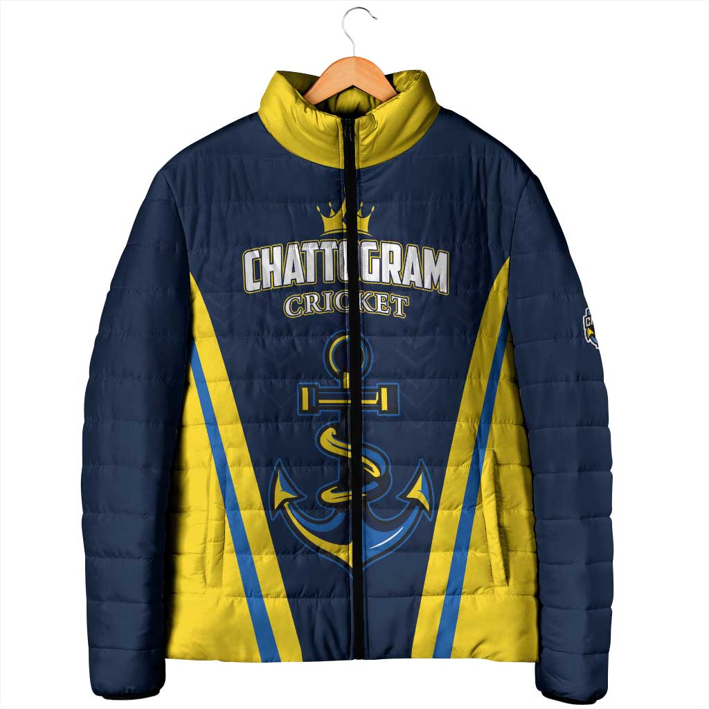 Custom Chattogram Cricket Royals Padded Jacket Passion Power Purpose - Wonder Print Shop