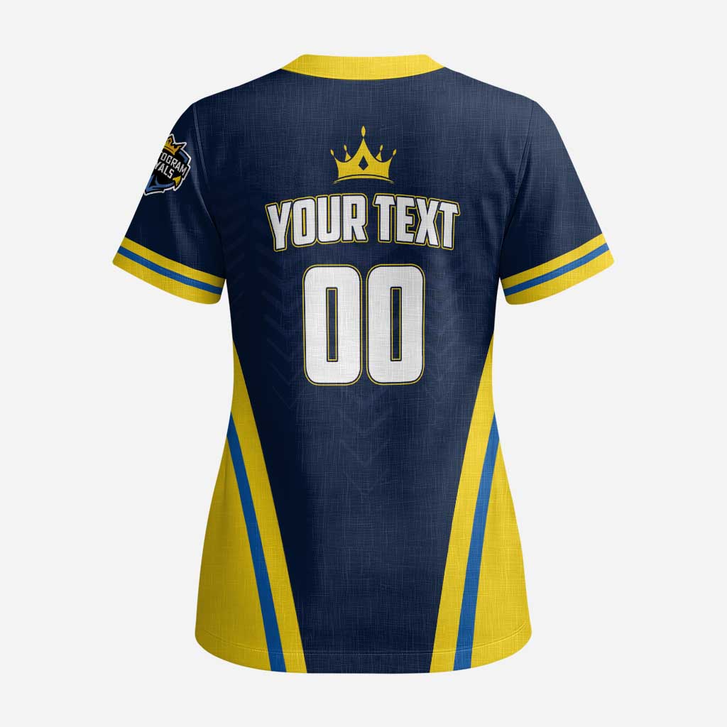 Custom Chattogram Cricket Royals Scrub Top Passion Power Purpose - Wonder Print Shop