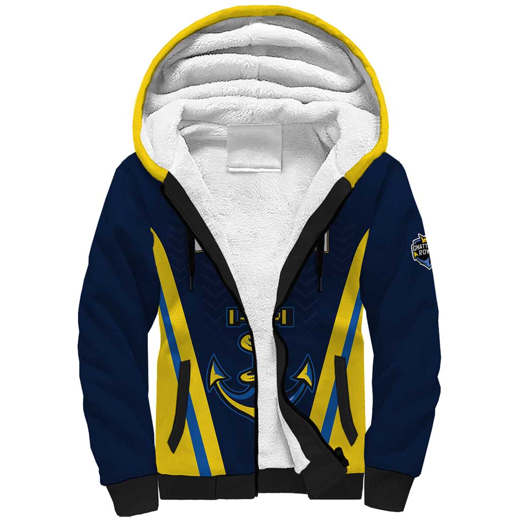 Custom Chattogram Cricket Royals Sherpa Hoodie Passion Power Purpose - Wonder Print Shop