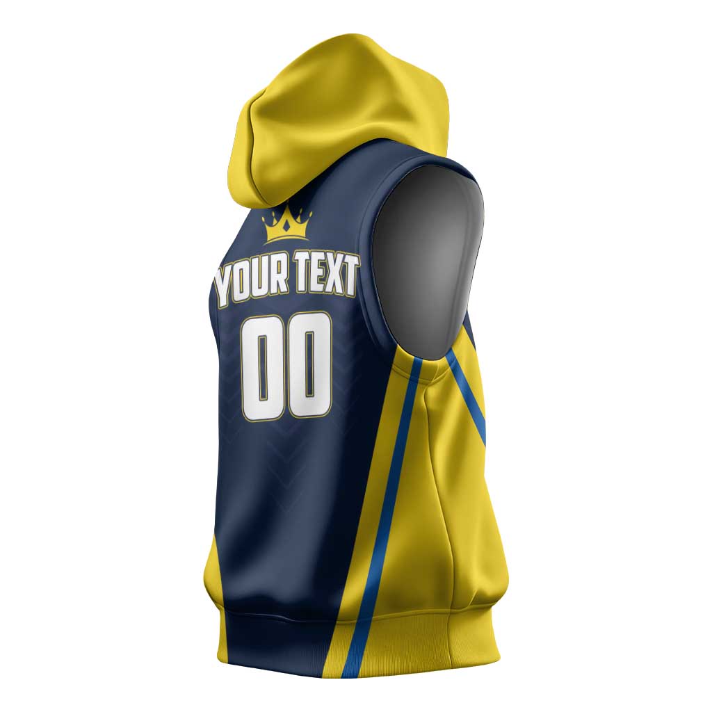 Custom Chattogram Cricket Royals Sleeveless Hoodie Passion Power Purpose - Wonder Print Shop