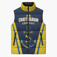Custom Chattogram Cricket Royals Sleeveless Puffer Jacket Passion Power Purpose - Wonder Print Shop