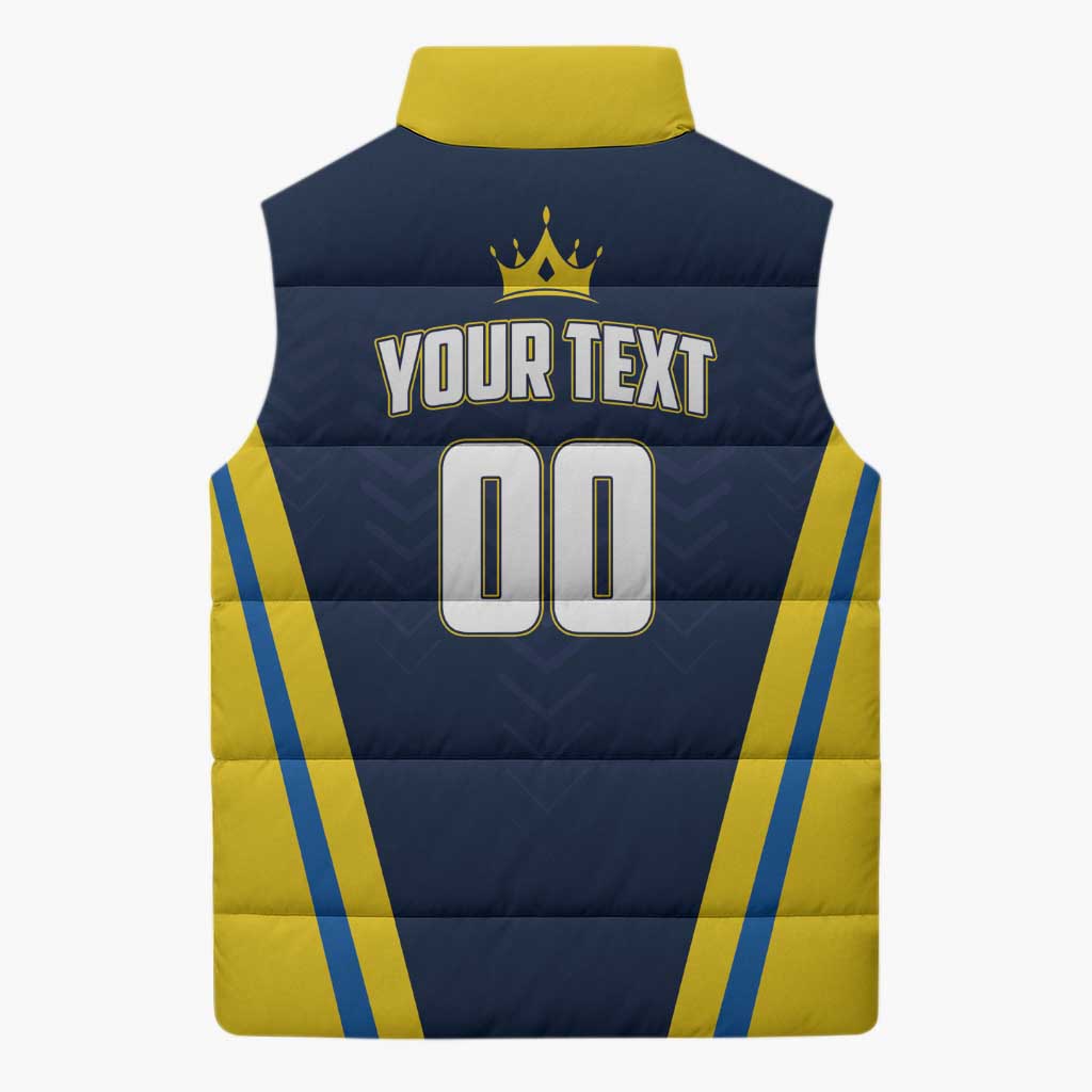 Custom Chattogram Cricket Royals Sleeveless Puffer Jacket Passion Power Purpose - Wonder Print Shop