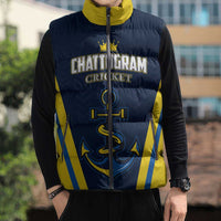 Custom Chattogram Cricket Royals Sleeveless Puffer Jacket Passion Power Purpose - Wonder Print Shop