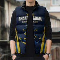 Custom Chattogram Cricket Royals Sleeveless Puffer Jacket Passion Power Purpose - Wonder Print Shop
