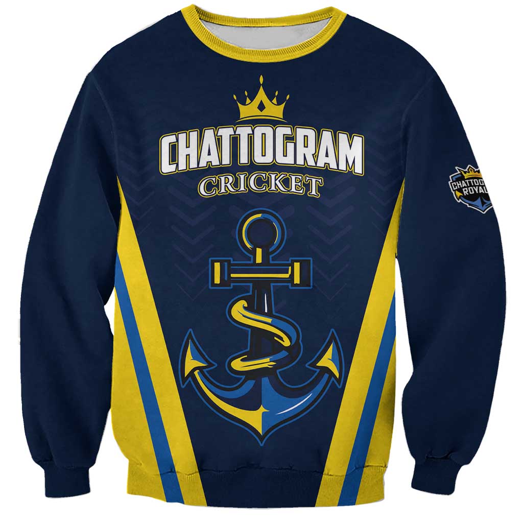 Custom Chattogram Cricket Royals Sweatshirt Passion Power Purpose - Wonder Print Shop