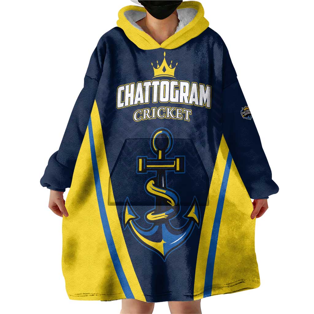 Custom Chattogram Cricket Royals Wearable Blanket Hoodie Passion Power Purpose - Wonder Print Shop