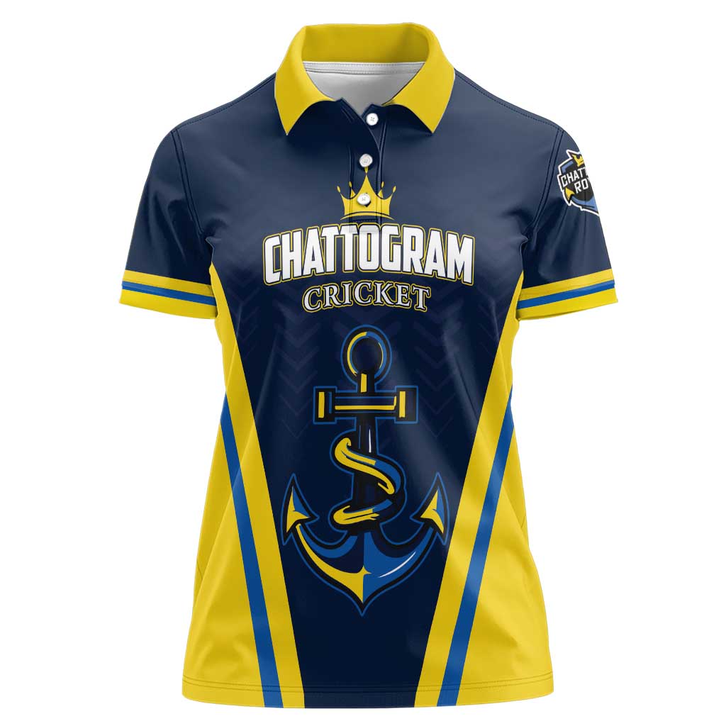 Custom Chattogram Cricket Royals Women Polo Shirt Passion Power Purpose - Wonder Print Shop