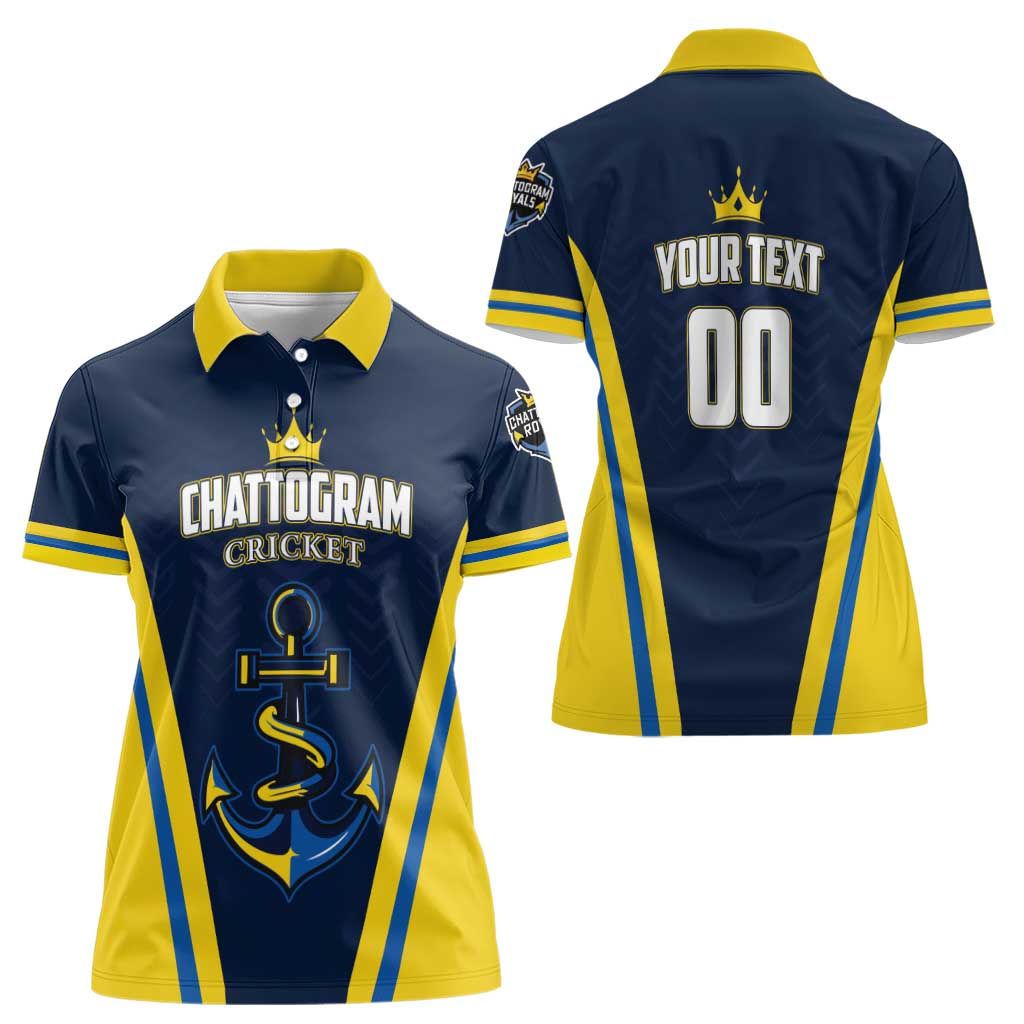 Custom Chattogram Cricket Royals Women Polo Shirt Passion Power Purpose - Wonder Print Shop