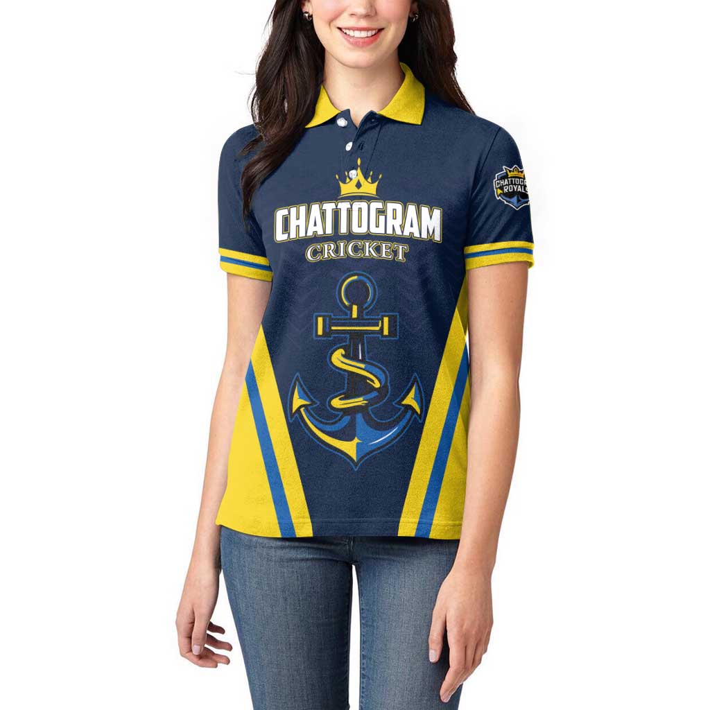 Custom Chattogram Cricket Royals Women Polo Shirt Passion Power Purpose - Wonder Print Shop