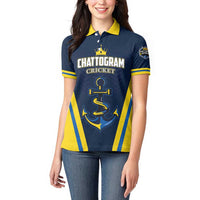 Custom Chattogram Cricket Royals Women Polo Shirt Passion Power Purpose - Wonder Print Shop