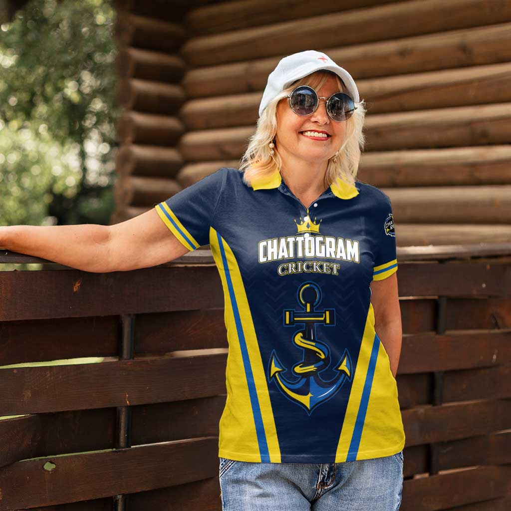 Custom Chattogram Cricket Royals Women Polo Shirt Passion Power Purpose - Wonder Print Shop