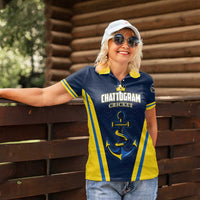 Custom Chattogram Cricket Royals Women Polo Shirt Passion Power Purpose - Wonder Print Shop