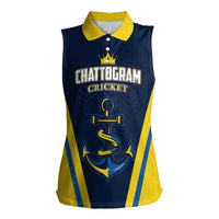 Custom Chattogram Cricket Royals Women Sleeveless Polo Shirt Passion Power Purpose - Wonder Print Shop