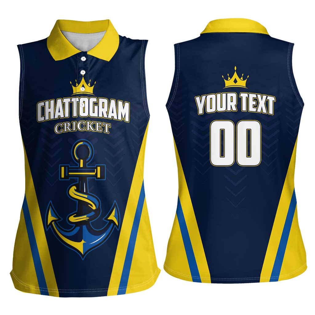 Custom Chattogram Cricket Royals Women Sleeveless Polo Shirt Passion Power Purpose - Wonder Print Shop