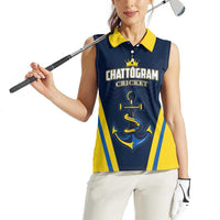 Custom Chattogram Cricket Royals Women Sleeveless Polo Shirt Passion Power Purpose - Wonder Print Shop